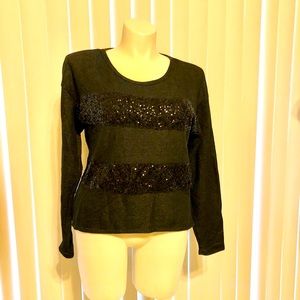 Xhilaration top boat neck long sleeves sequins